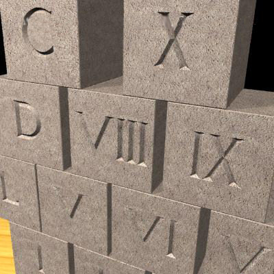 roman numerals blocks 3d model