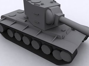 soviet kv-2 tank 3d obj