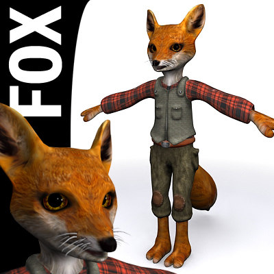 fox 3d model character turbosquid models