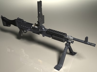 m240b m240g machine gun 3d max