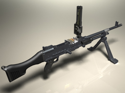 m240b m240g machine gun 3d max