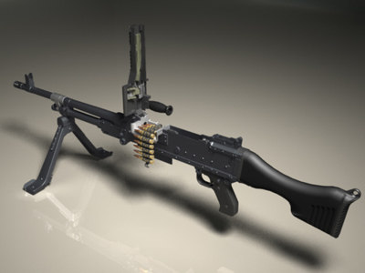 m240b m240g machine gun 3d max