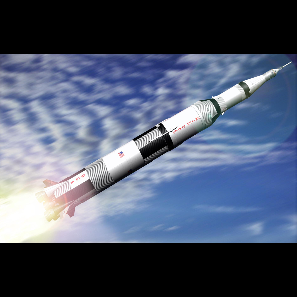 saturn v launch vehicle 3d model