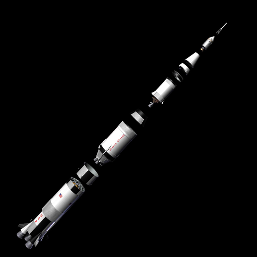 saturn v launch vehicle 3d model