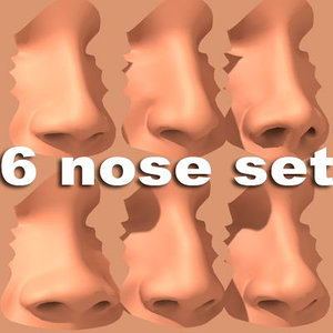 set 6 noses 3d 3ds