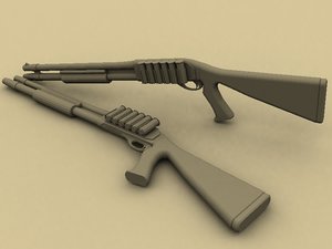 remington 870 shotgun 3d model