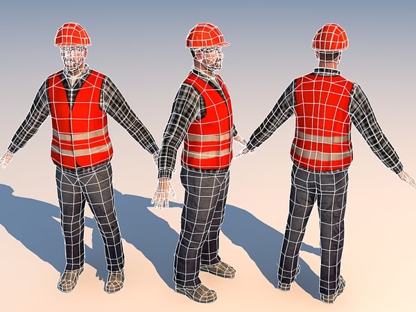 worker 01 3d model