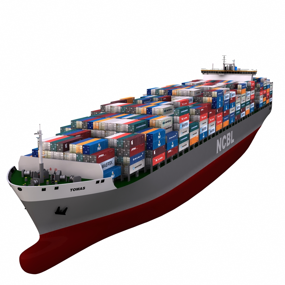 3d Container Vessel Cargo Model