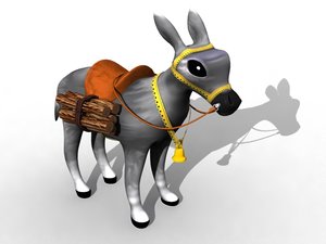 free zipped donkey 3d model