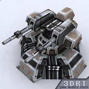 3d sci-fi turret