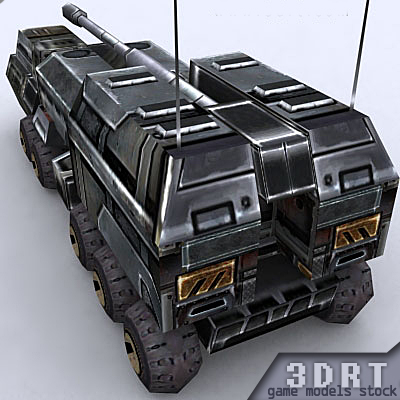 3d model sci-fi artillery vehicle