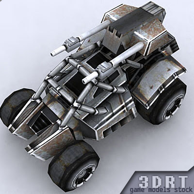 3d sci-fi jeep model