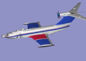 3d model orlenok ekranoplans aircraft