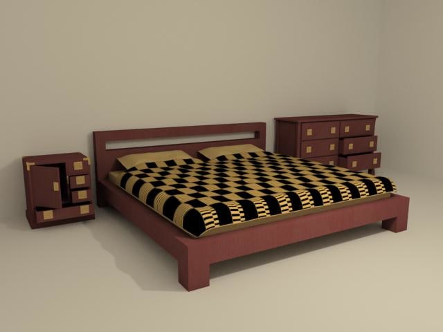 3d Asian Bedroom Furniture Bed