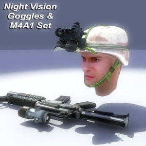 m4a1 rifle set 3d model