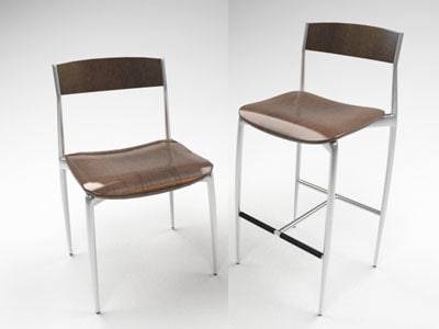 Baba Chairs 3d Model, Baba Bar Stools Dwr