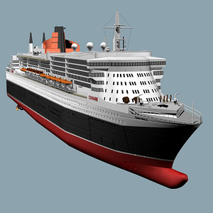 queen mary 2 ships 3d model