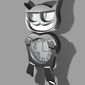 catclock cat clock 3d model