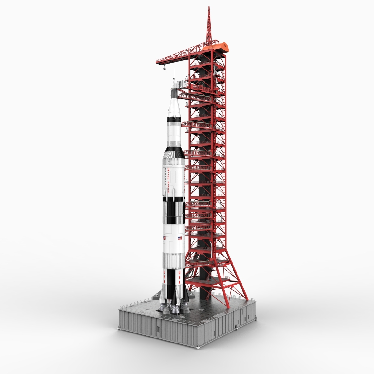 nasa crawler transporter saturn v 3d model