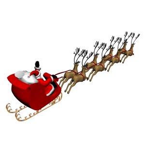 3d santa sleigh