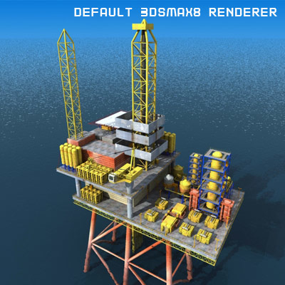 offshore fixed oil platform 3d model