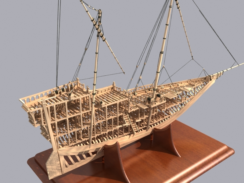 3ds Max Sail Ship Frame