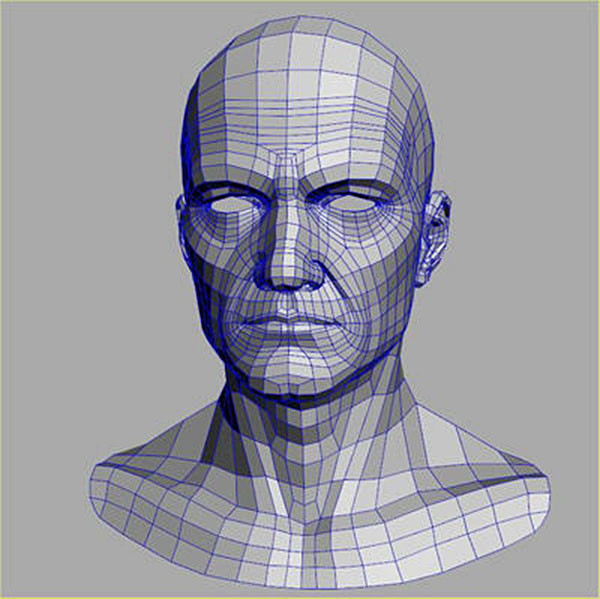 3d polygonal male head