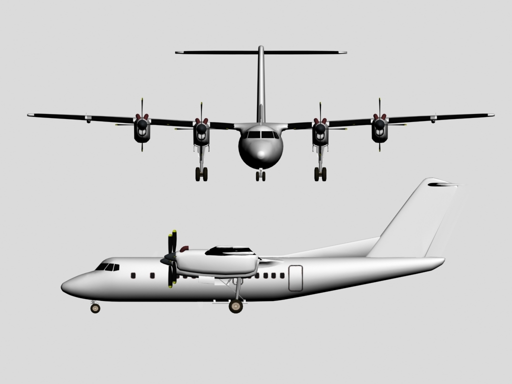 3d havilland dash 7 aircraft model