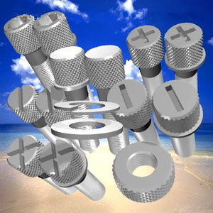 knurled nuts bolts 3d model