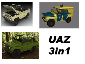 3d uaz military ussr model
