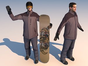 sport 04 character snowboard 3d model