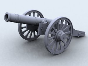 3d model revolutionary war cannon