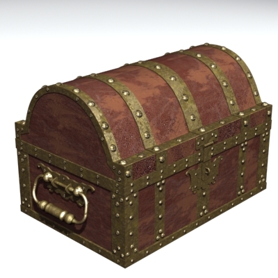 3d old pirate chest treasure