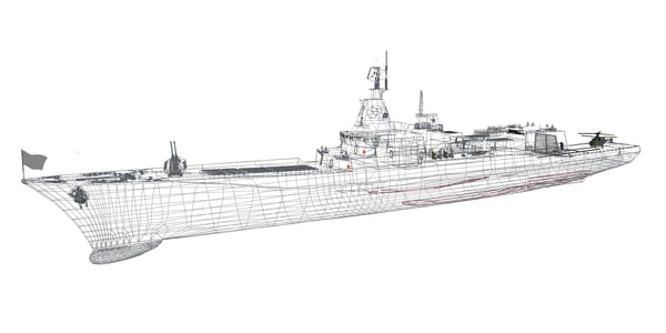 russian navy destroyer project 1157 3d model