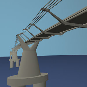 millennium bridge london 3d model