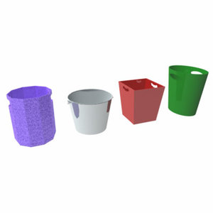 3d waste baskets wastebaskets model