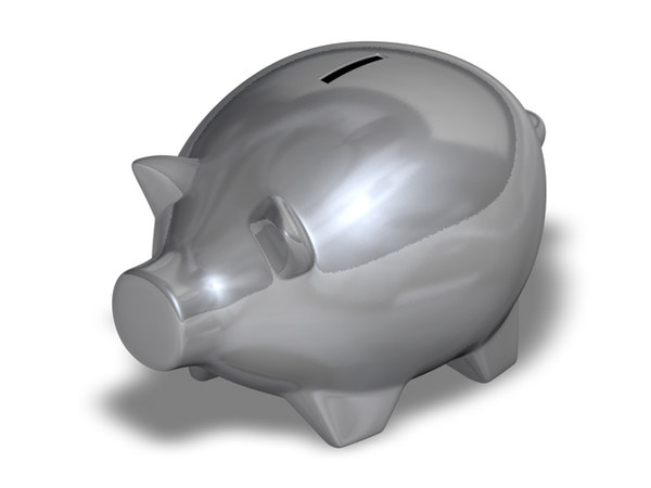 3d metal piggy bank model