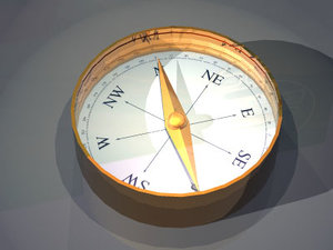 3d model of magnetic compass