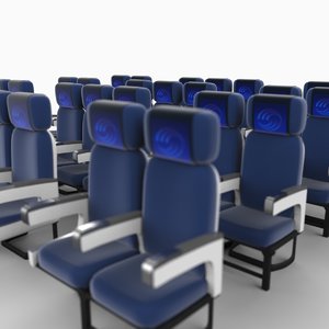 coach class seats 3d max