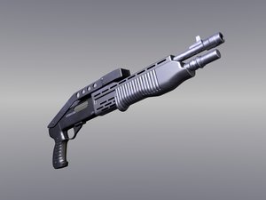 pump action shotgun 3d model