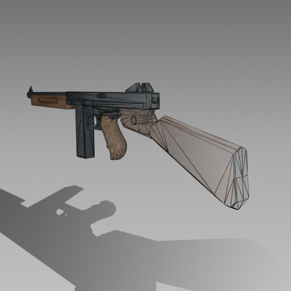 thompson submachine gun 3d model
