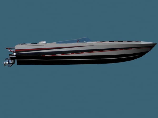 3d racing boat speed model