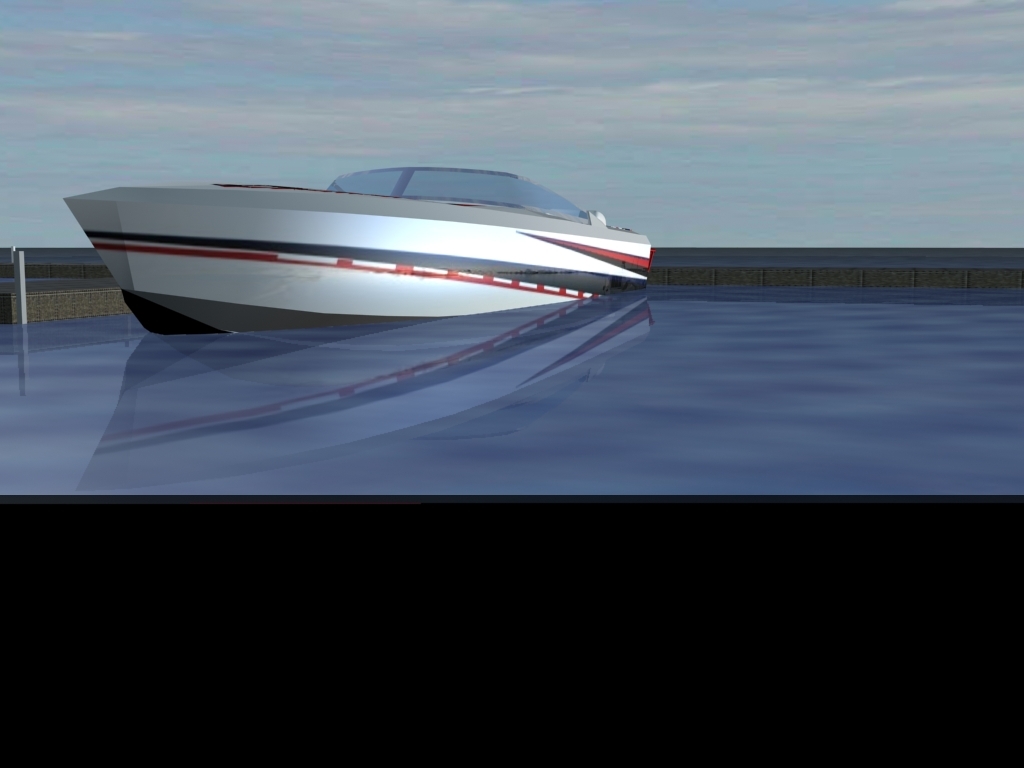 3d racing boat speed model