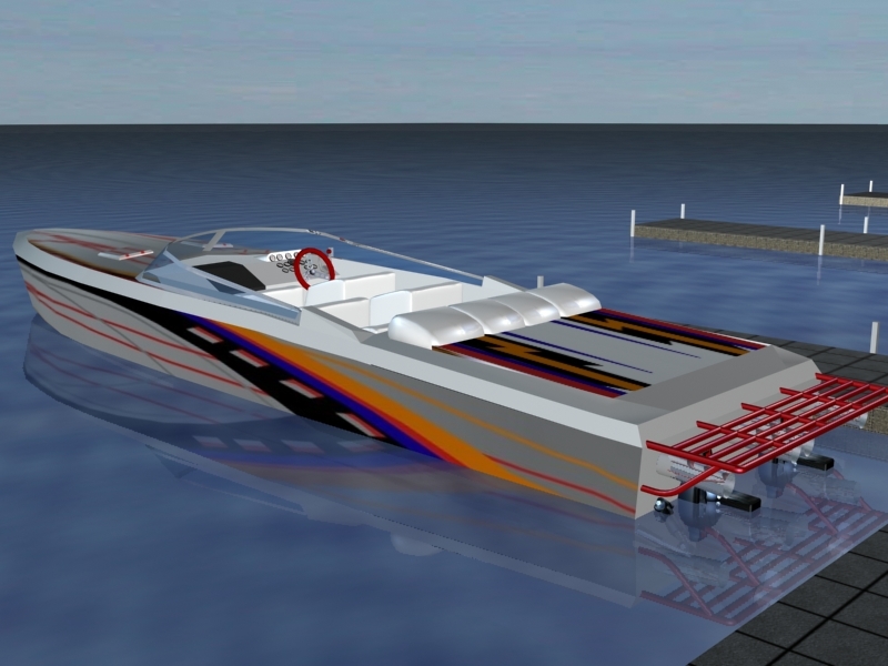 38 speed boat 3d model