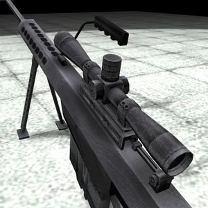3d model barrett 50 rifle