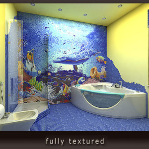 mosaic bathroom 3d model