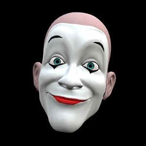 clown head rigged 3d model