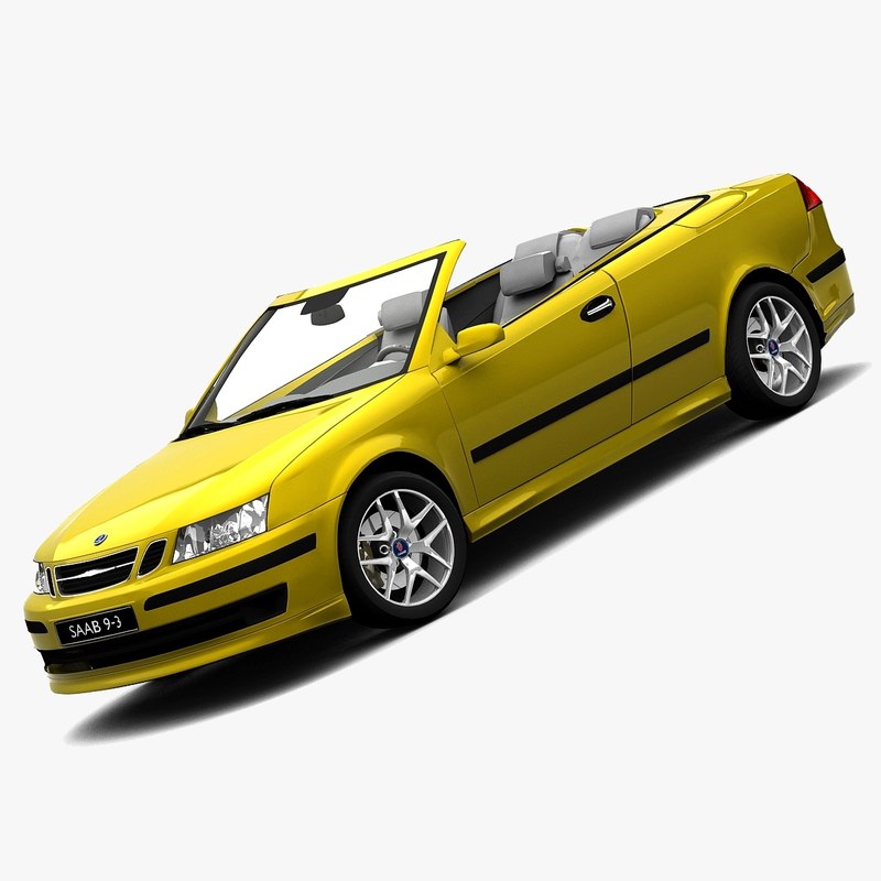 saab 93 convertible 2005 3d model