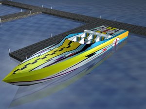 3ds max offshore race boat
