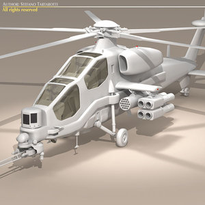 3dsmax agusta a129 mangusta helicopter